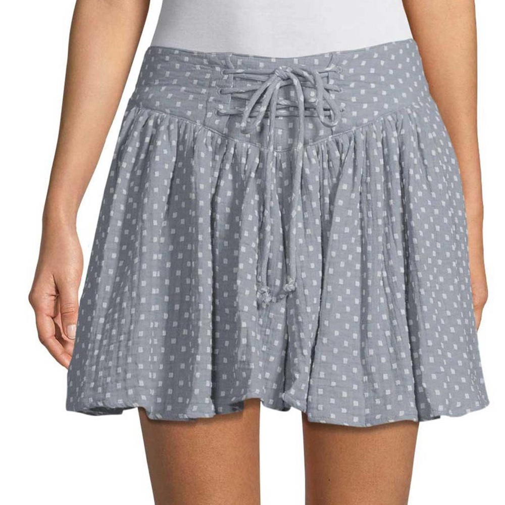 Free People Blue Polka Dot Skort